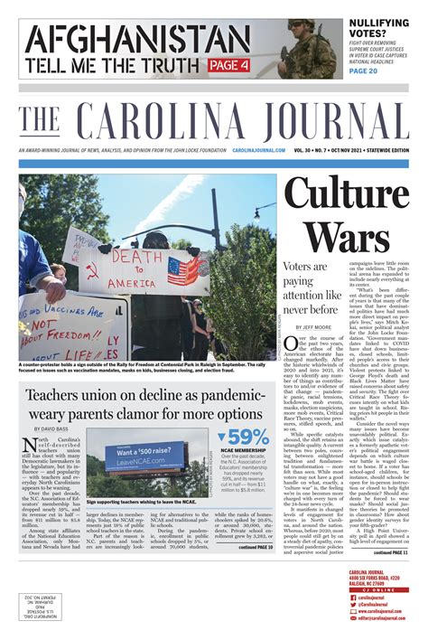 Carolina journal - The Carolina Journal is a news media source with an AllSides Media Bias Rating™ of Lean Right. What a "Lean Right" Rating Means. Sources with an AllSides Media Bias Rating of Lean Right display media bias in ways that moderately align with conservative, traditional, libertarian, or right-wing thought and/or policy agendas. A Lean Right bias ...